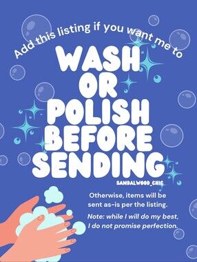 Bundle Add-On; I Will Clean Your Item(s) Before Sending, Terms May Apply